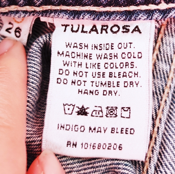 Tularosa Blue Denim Midi Jean Skirt w/ Belt Sz 26 - Picture 5 of 8